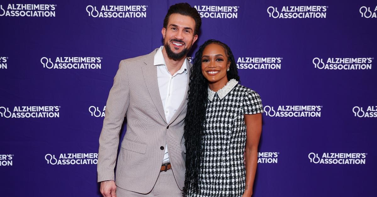 Bryan Abasolo and Rachel Lindsay attend the Alzheimer's Association Peace of Mind Luncheon at The Beverly Hills Hotel on Nov. 9, 2023