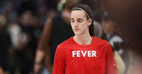 Caitlin Clark warming up before a Fever game.