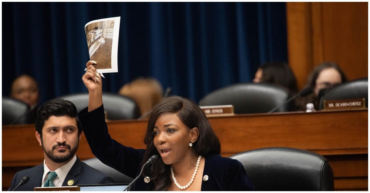 Jasmine Crockett at a Congressional hearing in 2023