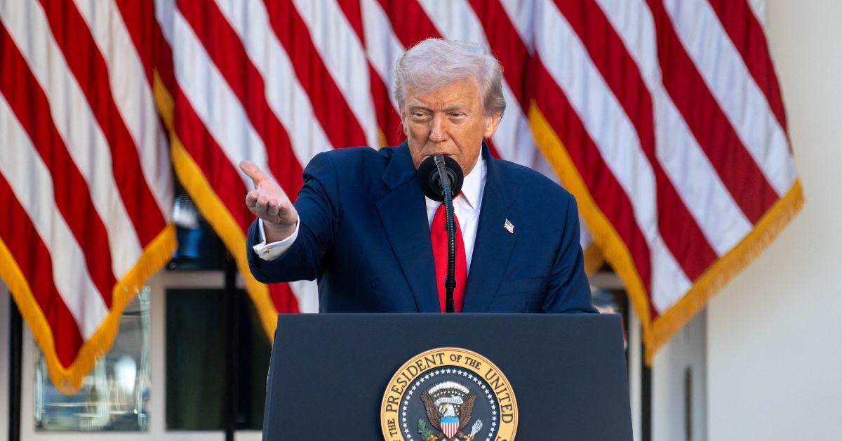 Donald Trump at the Presidential Medal of Freedom ceremony for Charlie Kirk.
