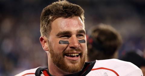 Travis Kelce #18 of the Cincinnati Bearcats reacts after scoring the game winning touchdown against the Duke Blue Devils during their game at Bank of America Stadium on December 27, 2012 in Charlotte, NC