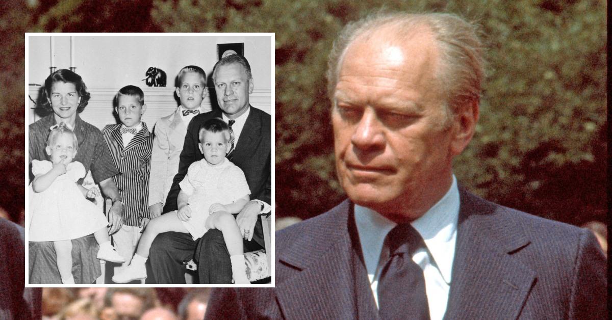 Gerald Ford in 1976 and when his kids were kids.