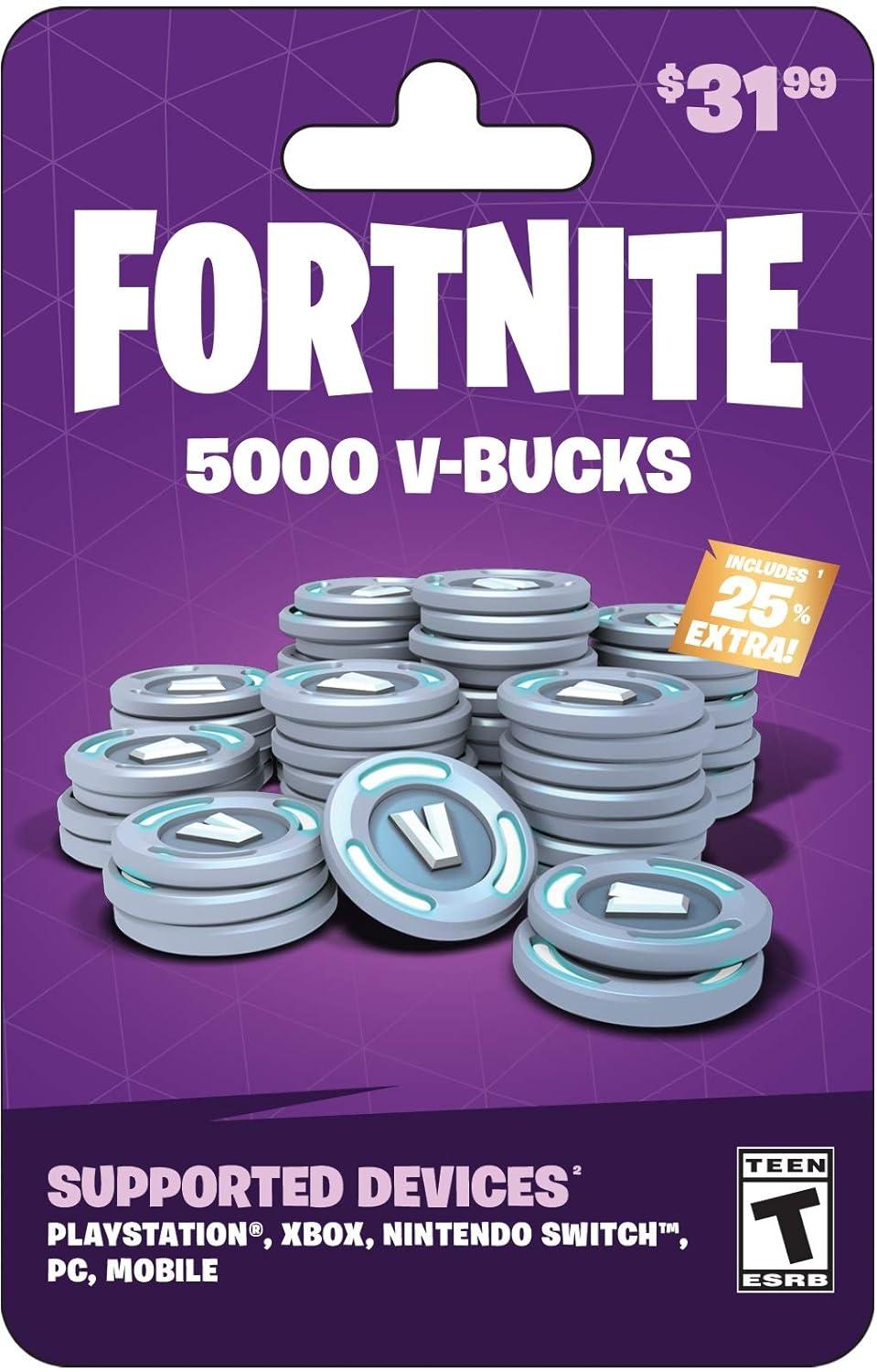 Gift card for 5000 V-bucks