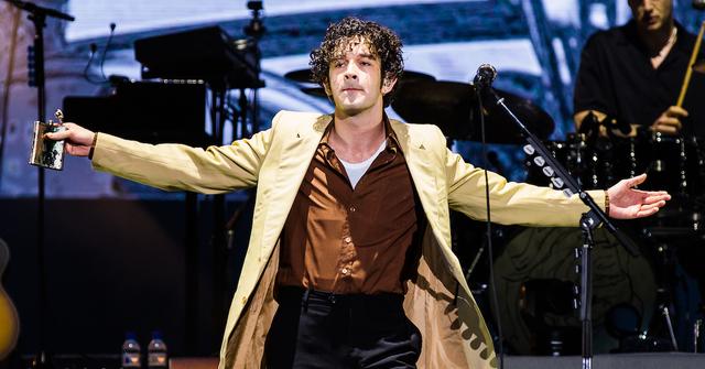 Matty Healy performing during a concert