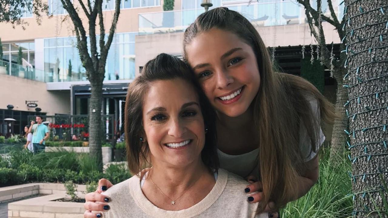 Mary Lou Retton smiling with her daughter