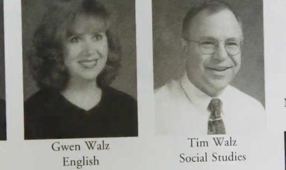 Gwen Walz and Tim Walz yearbook photos