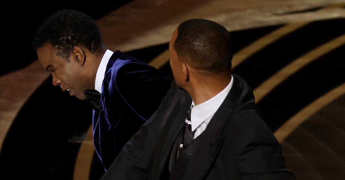 Will Smith slapping Chris Rock at the 94th Academy Awards. SOURCE: GETTY IMAGES
