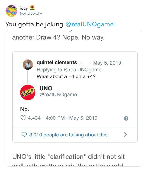 Uno's Twitter account lays down the law and fans are not having it - Polygon