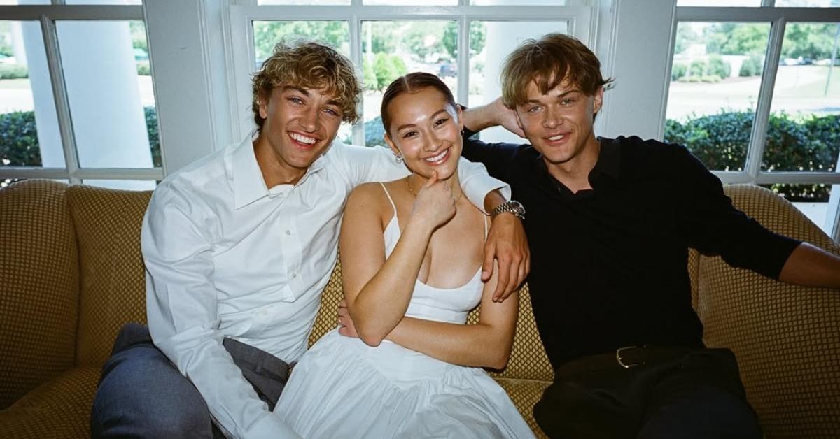 (l-r):  Gavin Casalegno, Lola Tung, and Christopher Briney
