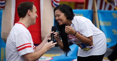 Joey Chestnut and Neslie Ricasa