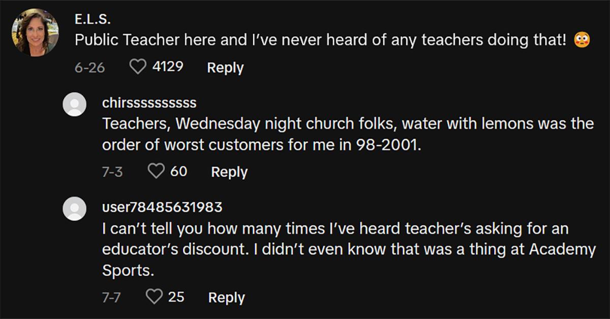 Commenters are shock at the teachers' audacity