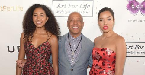(l-r): Aoki Lee Simmons, Russell Simmons, and Ming Lee Simmons at an event