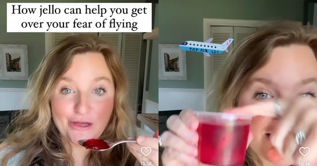 A woman explains a turbulence jello hack