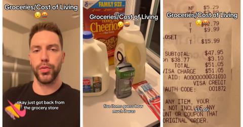 A man spent $51 on five items at Target