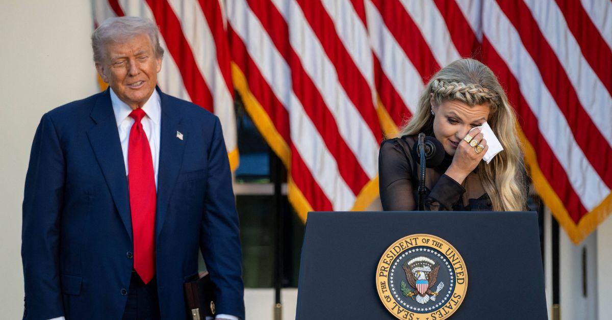 Erika Kirk and Charlie Kirk's Medal of Freedom ceremony at the White House with Donald Trump. 