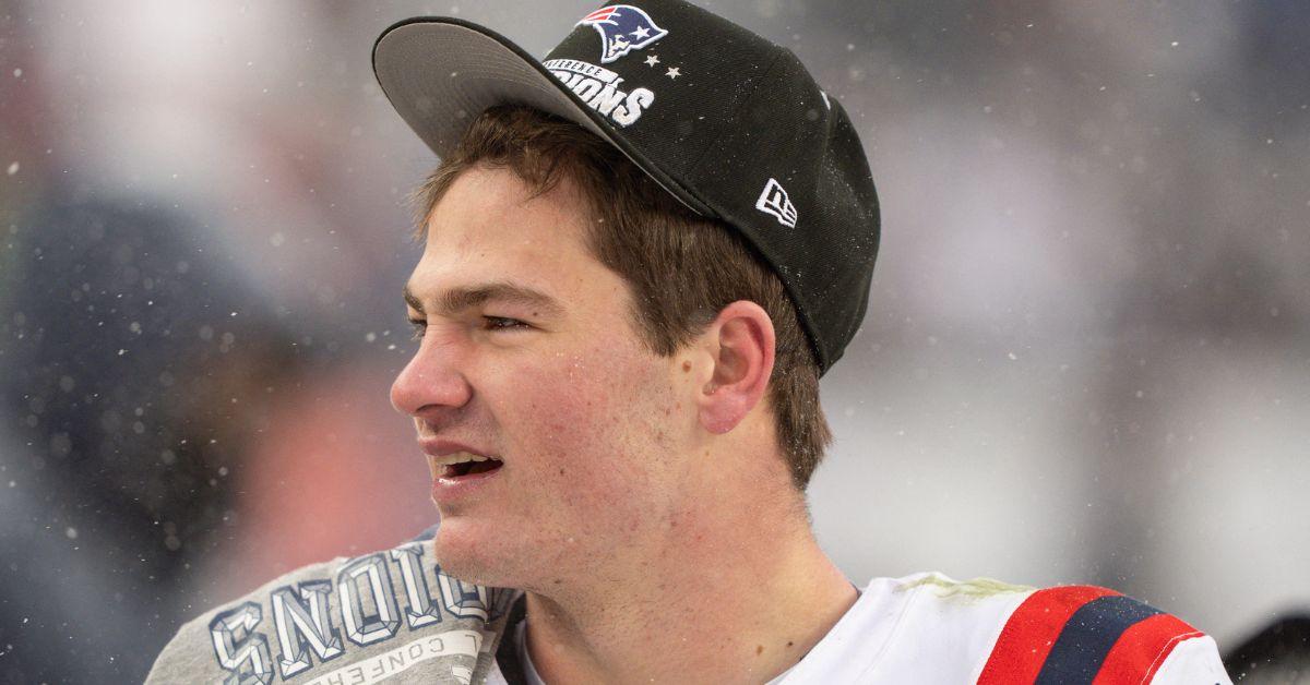 Drake Maye after the AFC Championship game in 2026. 