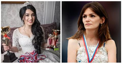 (L-R): Umaiganat Osmanova; Amina Abakarova