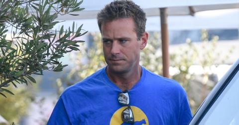 Armie Hammer exiting his vehicle in Los Angeles in 2022.
