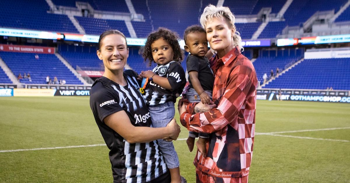 Ashlyn Harris and Ali Krieger with their kids