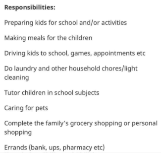 nanny job post