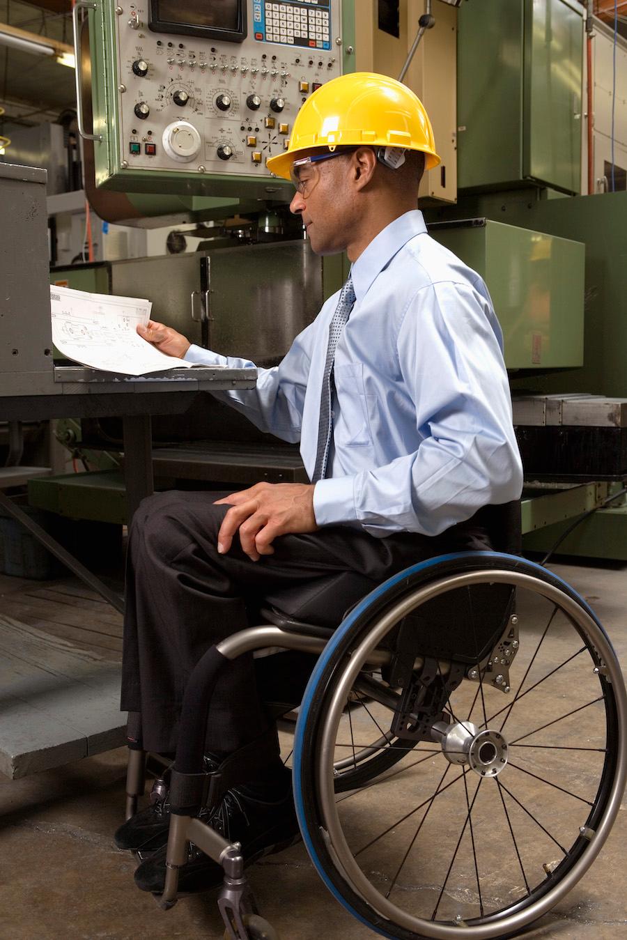 worker in wheelchair