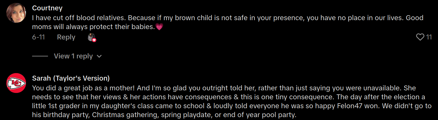 mom denies friends school facebook post