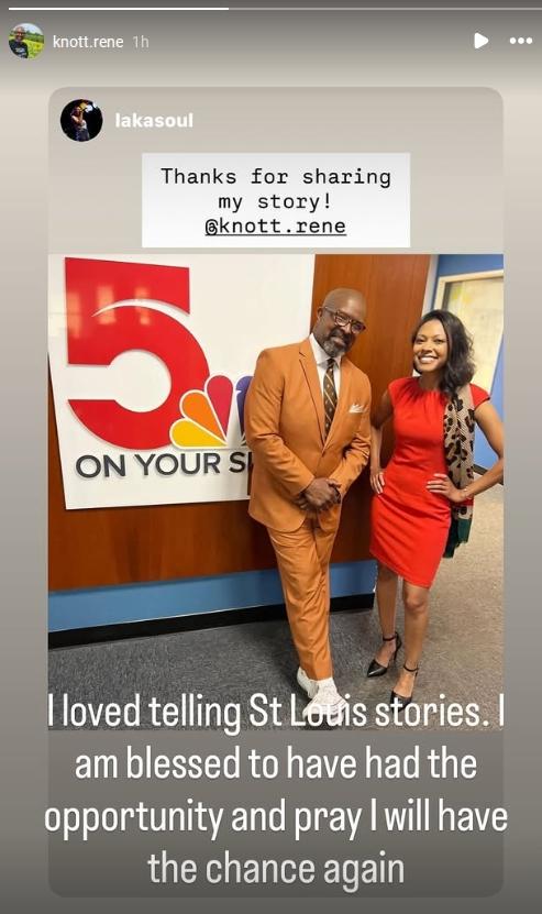 Rene Knott's Instagram Story about leaving KSDK.