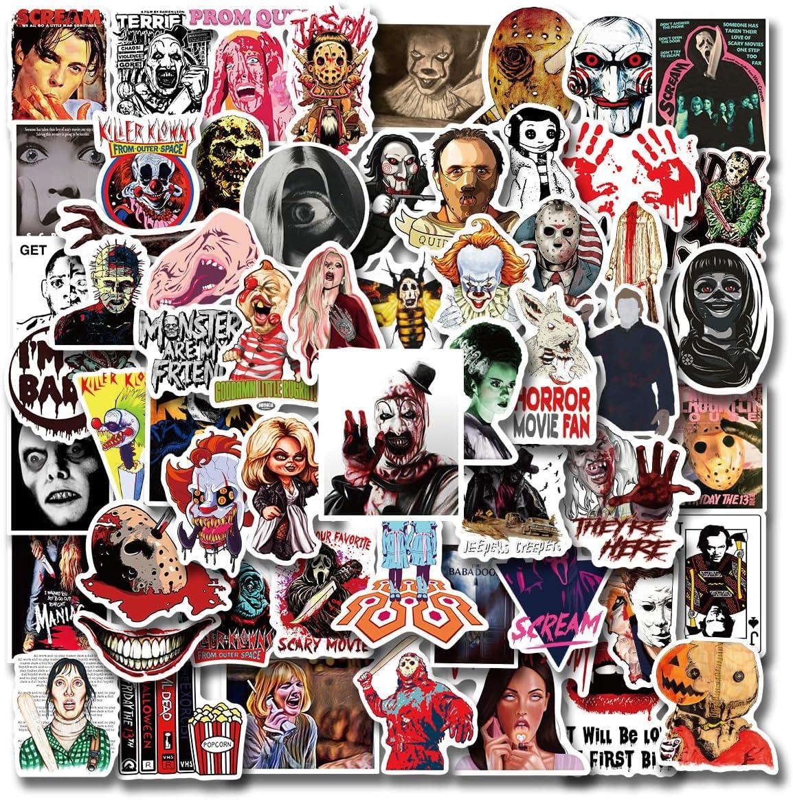 A collection of stickers inspired by horror films