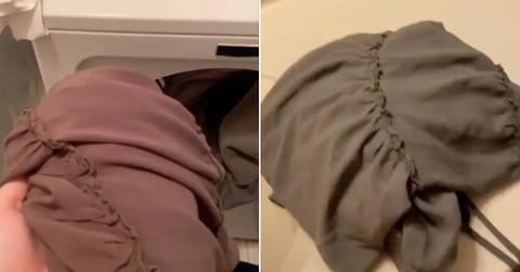 Two different shades of a color-changing skirt