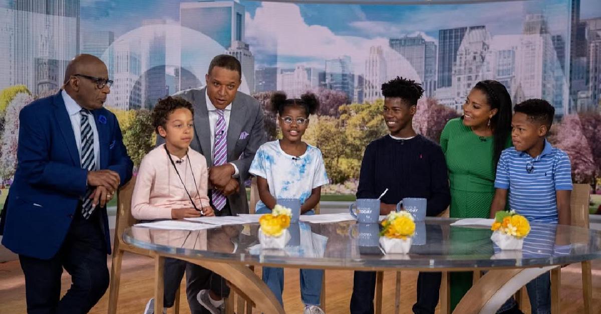 Sheinelle Jones with her children and 'Today' co-hosts Al Roker and Craig Melvin