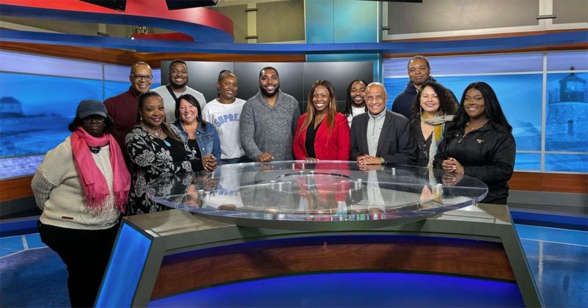 Wendell Edwards (top left) with the SNEABJ at WFSB. 