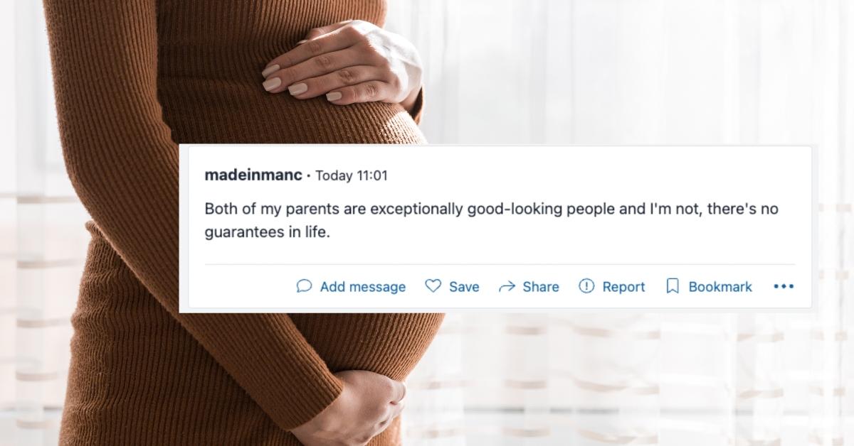 pregnant woman on mumsnet feels bad about future kids after sister says her husband isn't good looking