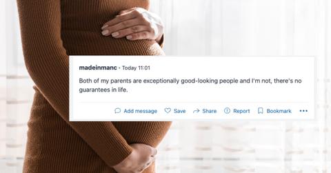 pregnant woman on mumsnet feels bad about future kids after sister says her husband isn't good looking
