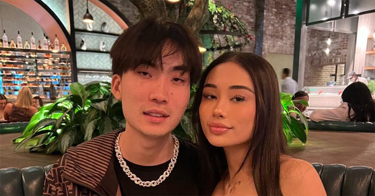 RiceGum and his partner at a restaurant. 