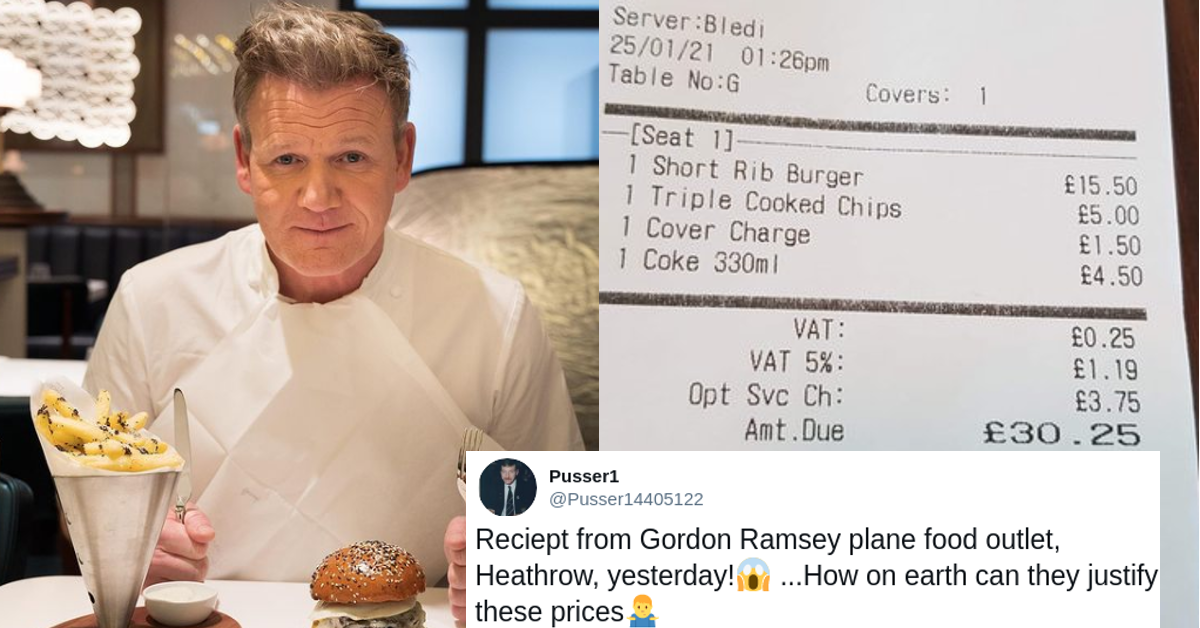 Customer Slams Gordon Ramsay Airport Restaurant For Being Too Pricey