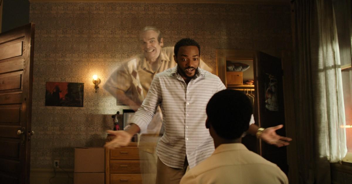 (L to R) David Harbour as Ernest, Anthony Mackie as Frank, Jahi Winston as Kevin