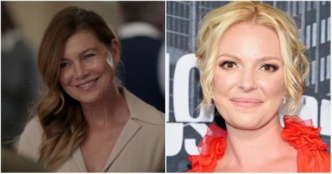 (l-r): Ellen Pompeo and Katherine Heigl from 'Grey's Anatomy'