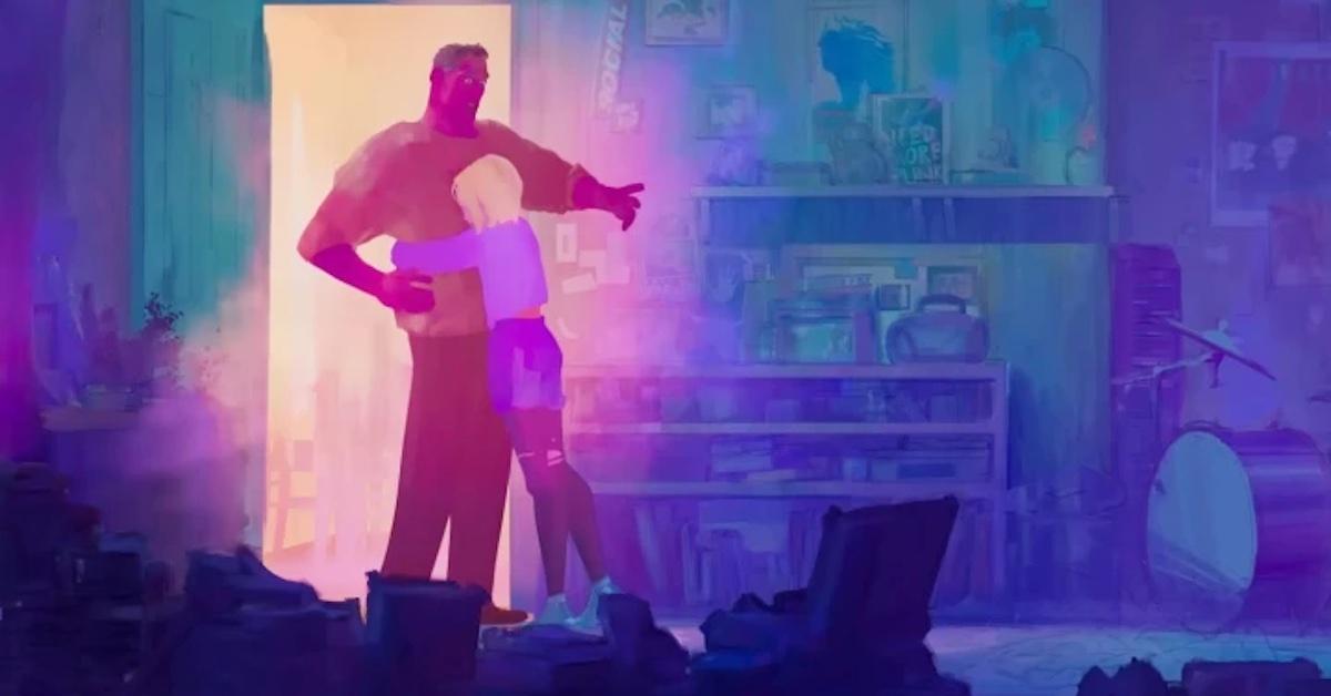 Spider-Gwen and her dad in 'Across the Spider-Verse'