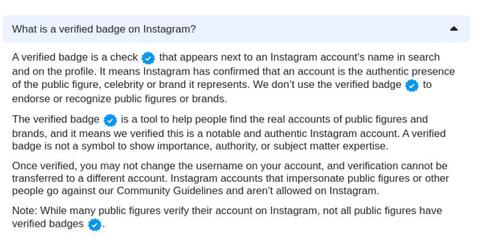 Instagram verified badge