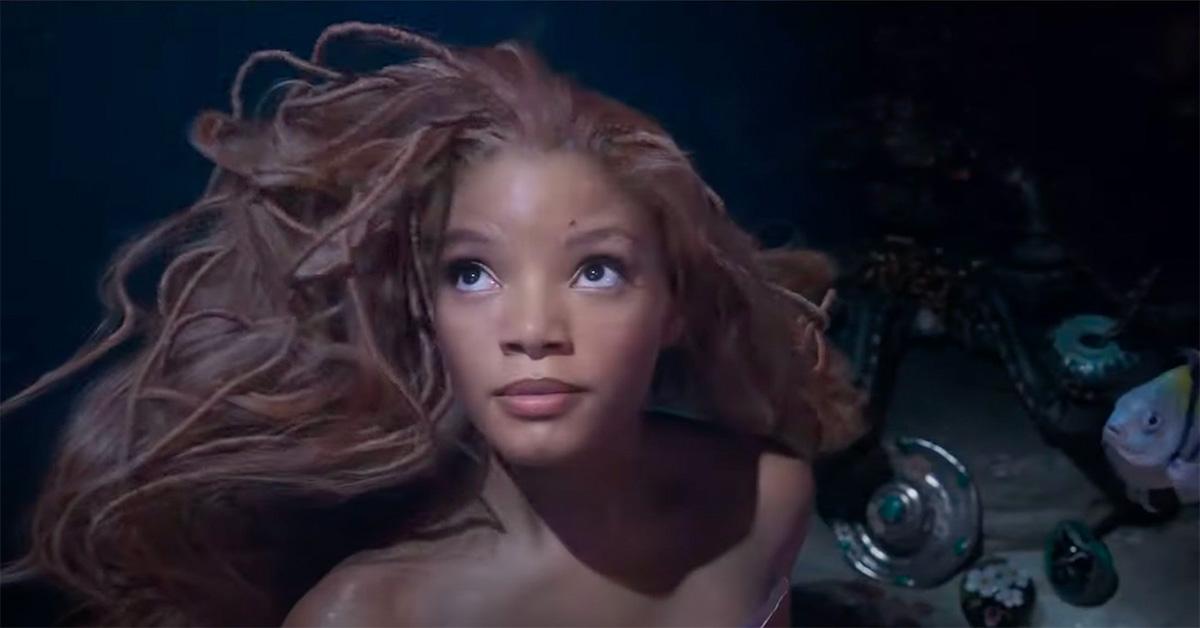 Halle Bailey looks up in 'The Little Mermaid.'