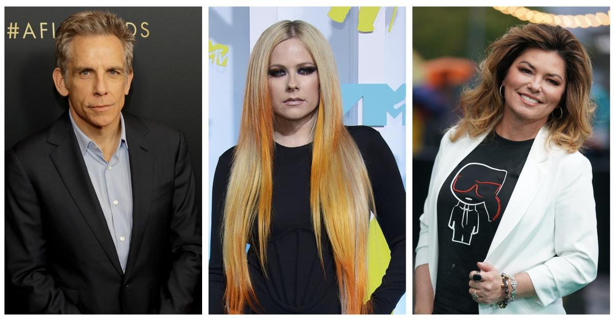 Ben Stiller, Avril Lavigne, and Shania Twain