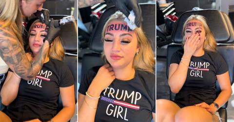 A TikToker gets a Trump tattoo on her forehead