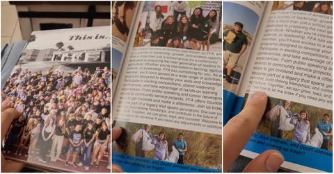 Student says school used ChatGPT in yearbook.