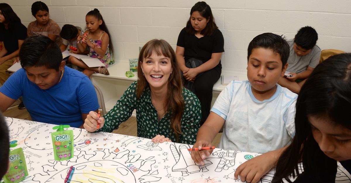 Leighton Meester volunteering at a Food Pantry in LA county.