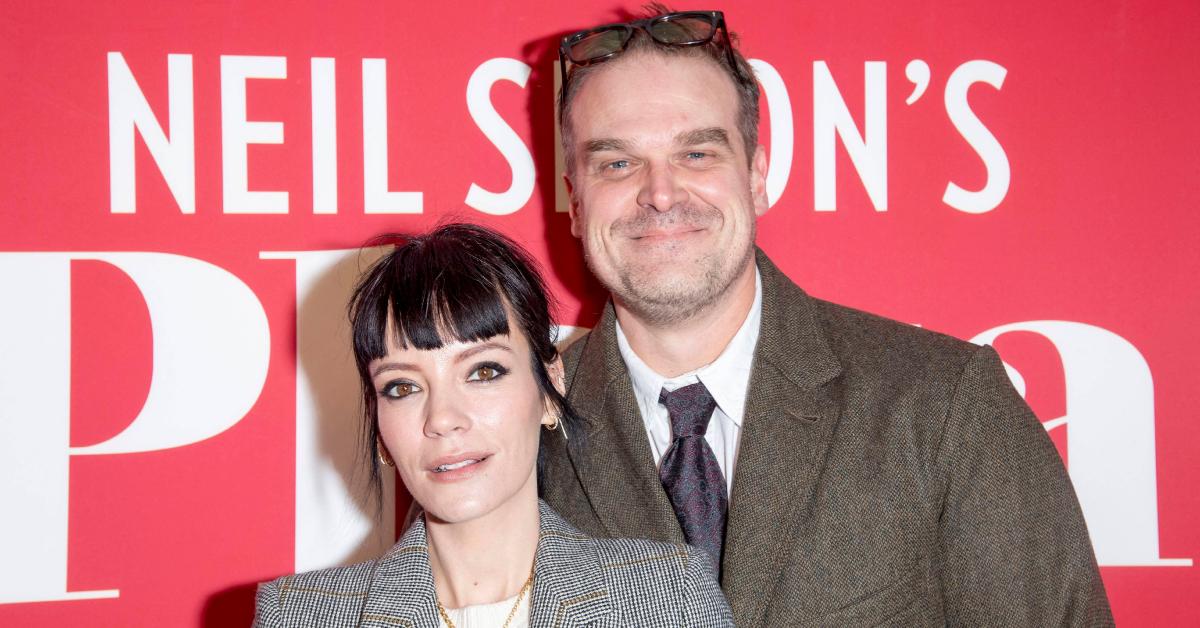 David Harbour and Lily Allen attend 'Plaza Suite' Opening Night on March 28, 2022, in New York City.