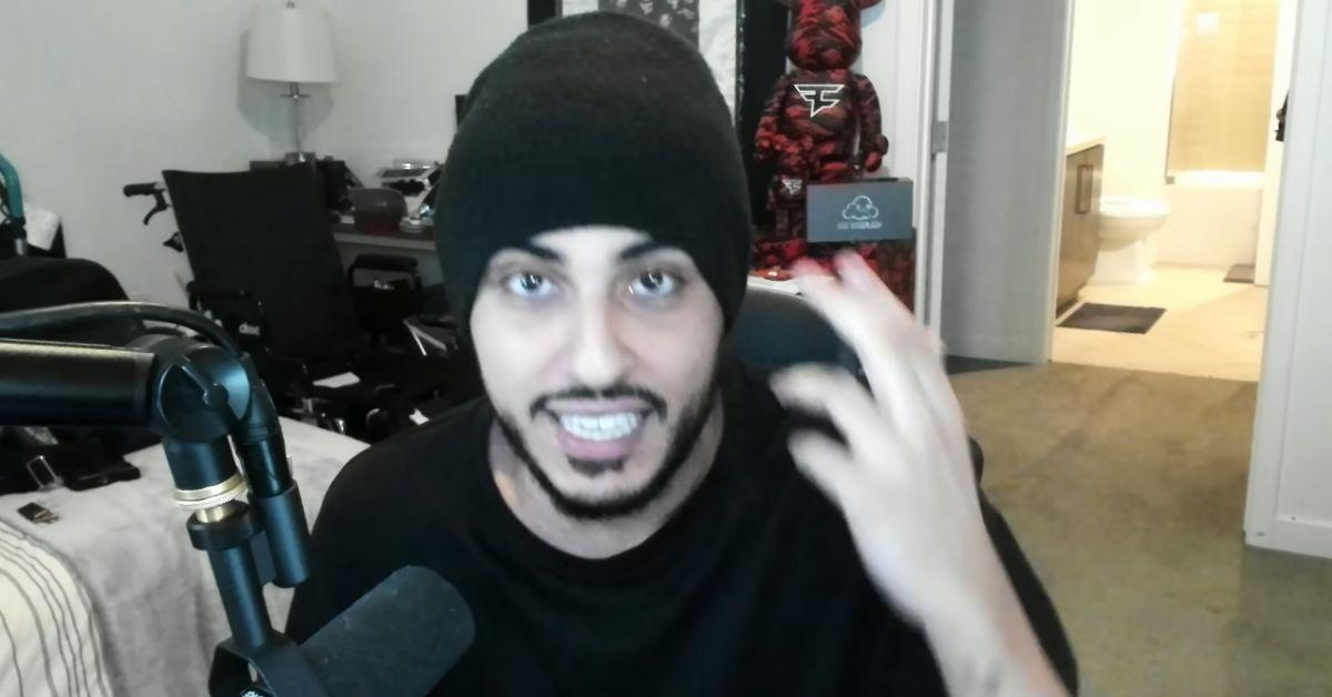 FaZe Rain looking into the camera during his latest stream.