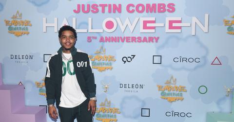 Justin Combs on the red carpet for a Halloween event.