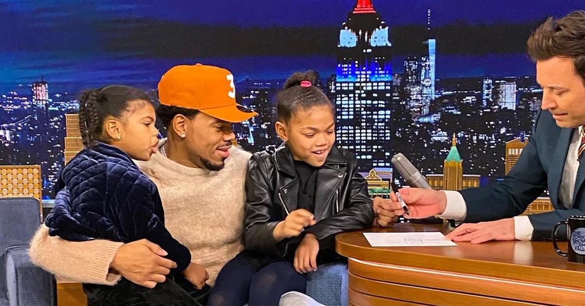 Chance the Rapper with daughters Kensli and Marli on 'The Tonight Show with Jimmy Fallon'