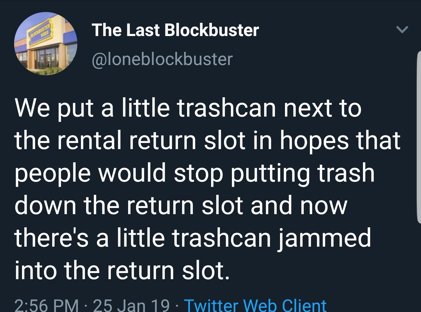 last blockbuster tweet