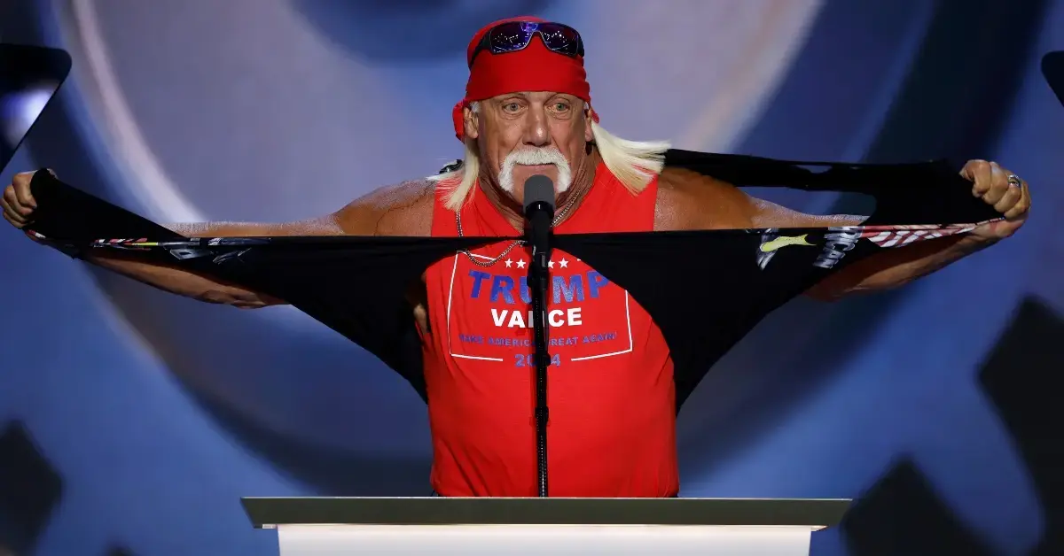 Hulk Hogan rips his shirt at the RNC